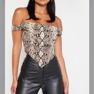 SNAKESKIN SCARF TOP